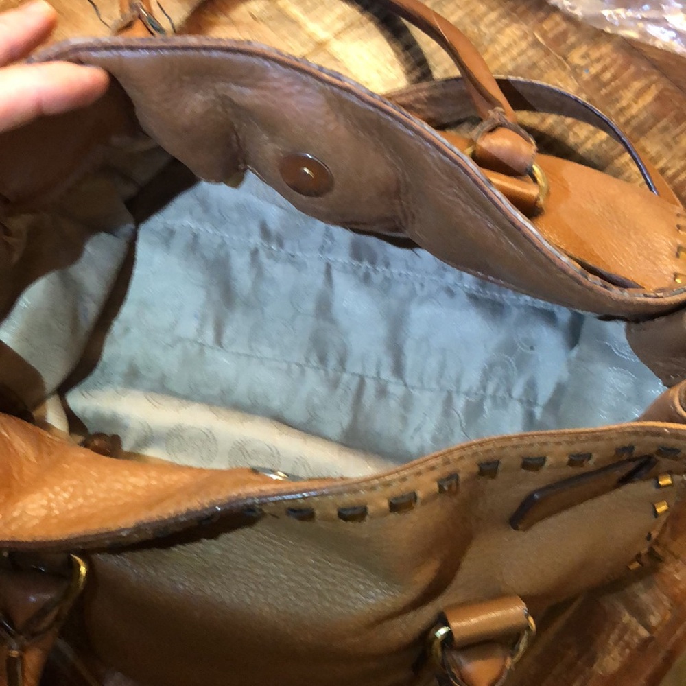 Michael Kors Hamilton Satchel Handbag Soft Genuine Leather (Brown/Gold )medium - Picture 11 of 11